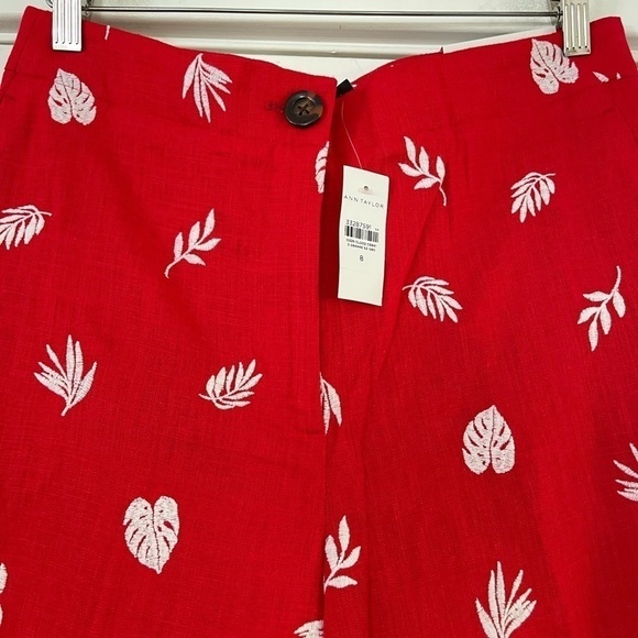 Ann Taylor Embroidered Wide Leg Crop Pant - 8 - Picture 3 of 8